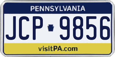 PA license plate JCP9856