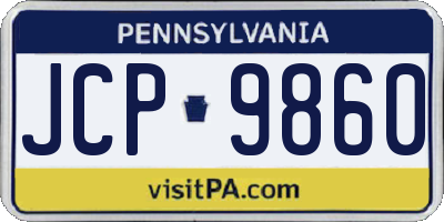 PA license plate JCP9860