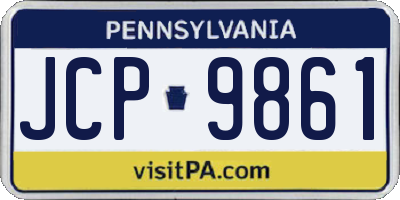 PA license plate JCP9861