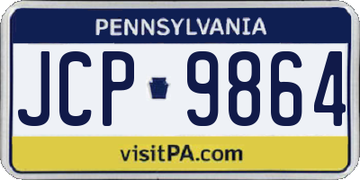 PA license plate JCP9864