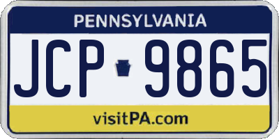 PA license plate JCP9865