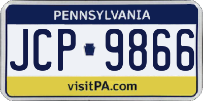 PA license plate JCP9866