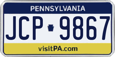 PA license plate JCP9867
