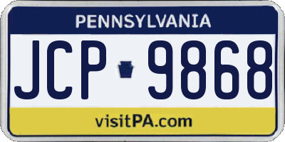 PA license plate JCP9868