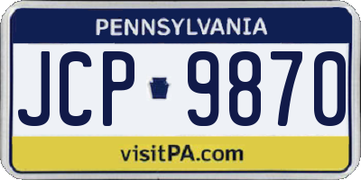 PA license plate JCP9870