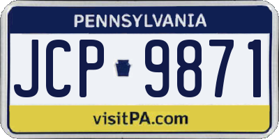 PA license plate JCP9871