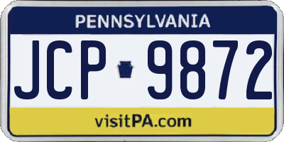 PA license plate JCP9872