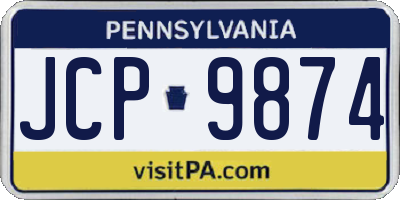 PA license plate JCP9874
