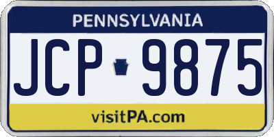 PA license plate JCP9875