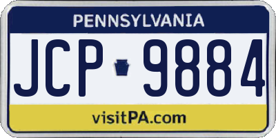 PA license plate JCP9884