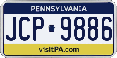 PA license plate JCP9886