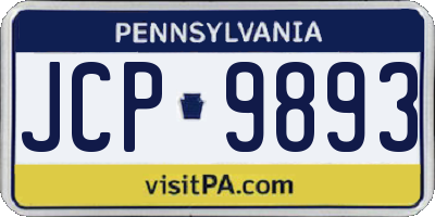 PA license plate JCP9893