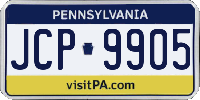 PA license plate JCP9905