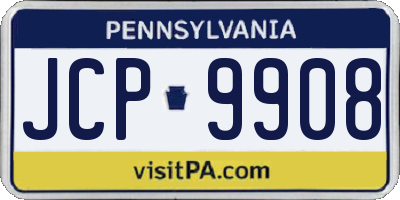 PA license plate JCP9908