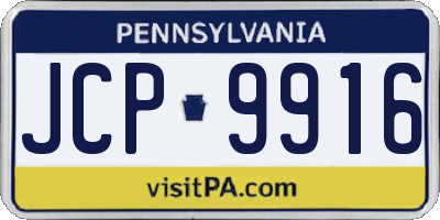 PA license plate JCP9916