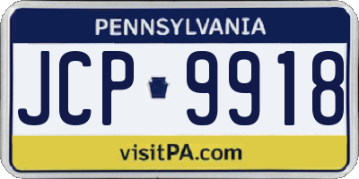 PA license plate JCP9918