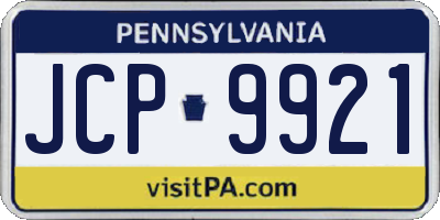 PA license plate JCP9921