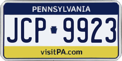 PA license plate JCP9923