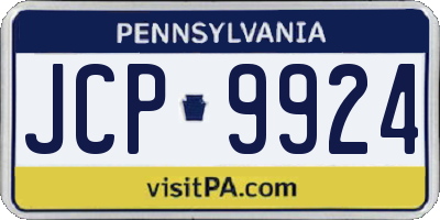 PA license plate JCP9924