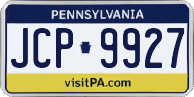 PA license plate JCP9927