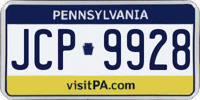 PA license plate JCP9928