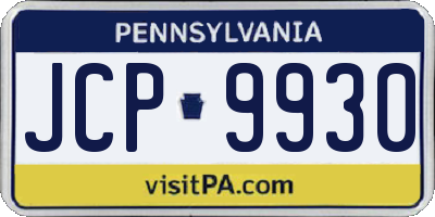 PA license plate JCP9930