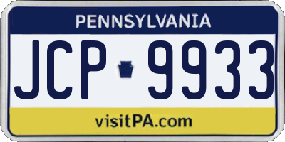 PA license plate JCP9933