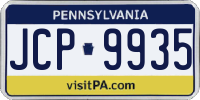 PA license plate JCP9935