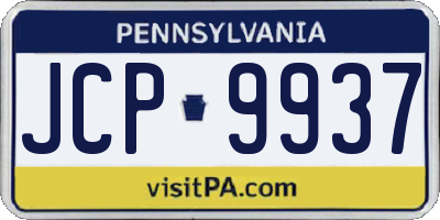 PA license plate JCP9937