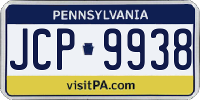 PA license plate JCP9938