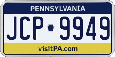 PA license plate JCP9949