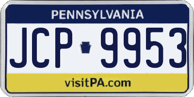PA license plate JCP9953