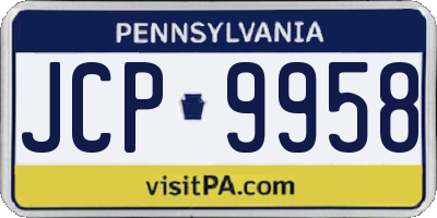 PA license plate JCP9958
