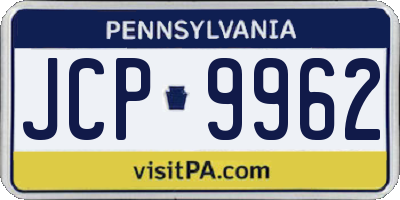 PA license plate JCP9962