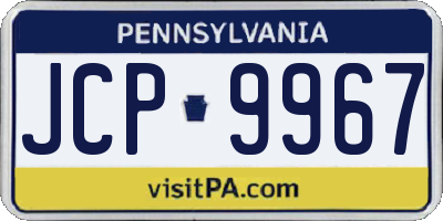 PA license plate JCP9967