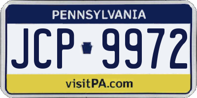 PA license plate JCP9972