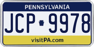 PA license plate JCP9978