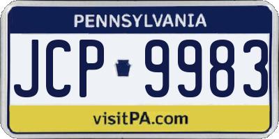PA license plate JCP9983