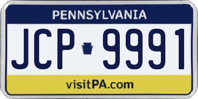 PA license plate JCP9991