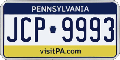 PA license plate JCP9993
