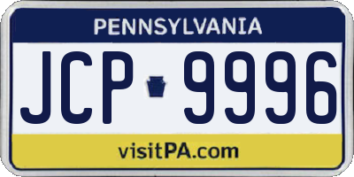 PA license plate JCP9996
