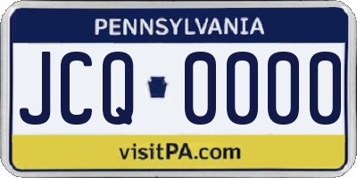 PA license plate JCQ0000