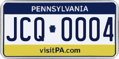 PA license plate JCQ0004