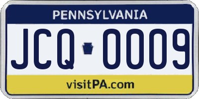 PA license plate JCQ0009
