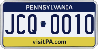 PA license plate JCQ0010