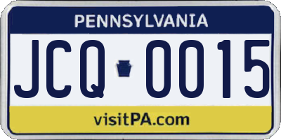 PA license plate JCQ0015