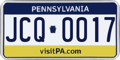 PA license plate JCQ0017