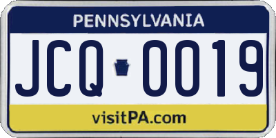 PA license plate JCQ0019