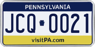 PA license plate JCQ0021