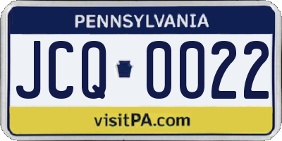 PA license plate JCQ0022
